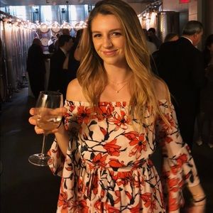 LULUs floral off the shoulder dress